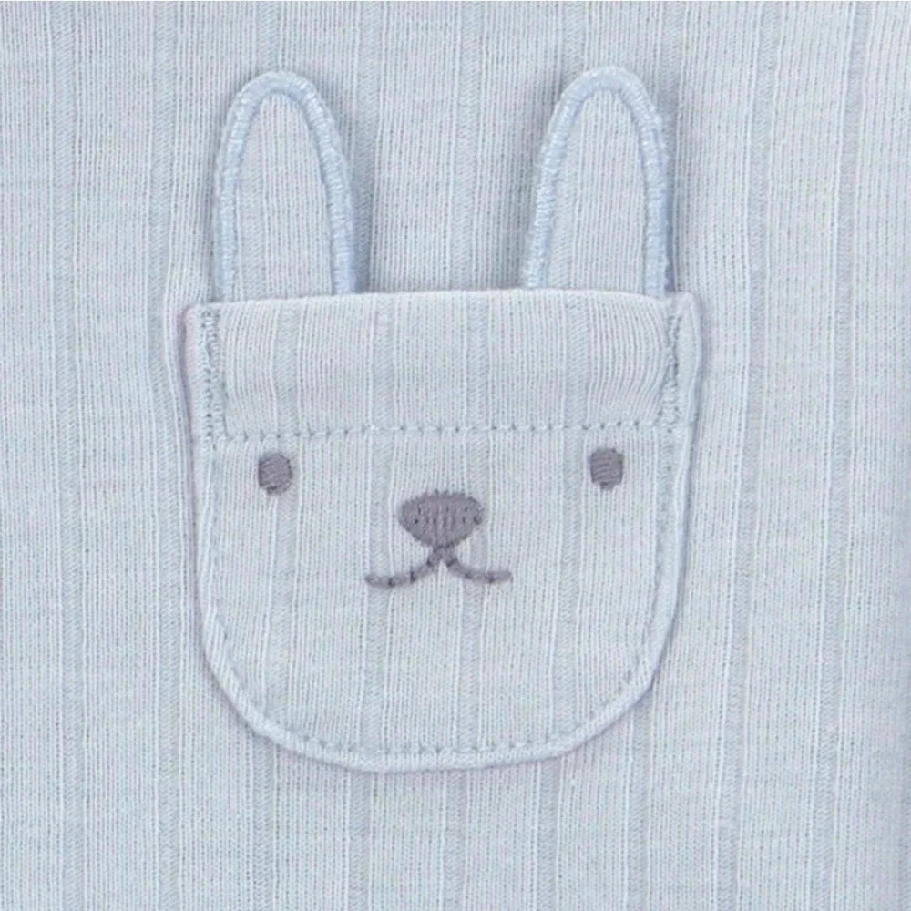 Carters‎ Just One You Newborn Light Blue Ribbed Bunny Pocket 2pc Set NWT